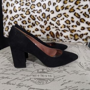 Block black heels